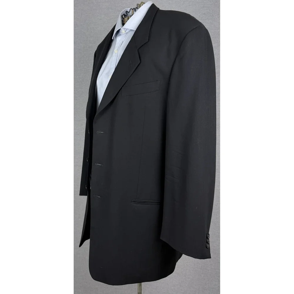 Giorgio Armani Le Collezioni Vintage 2pc Suit Black 42L 34x30 Made in Italy